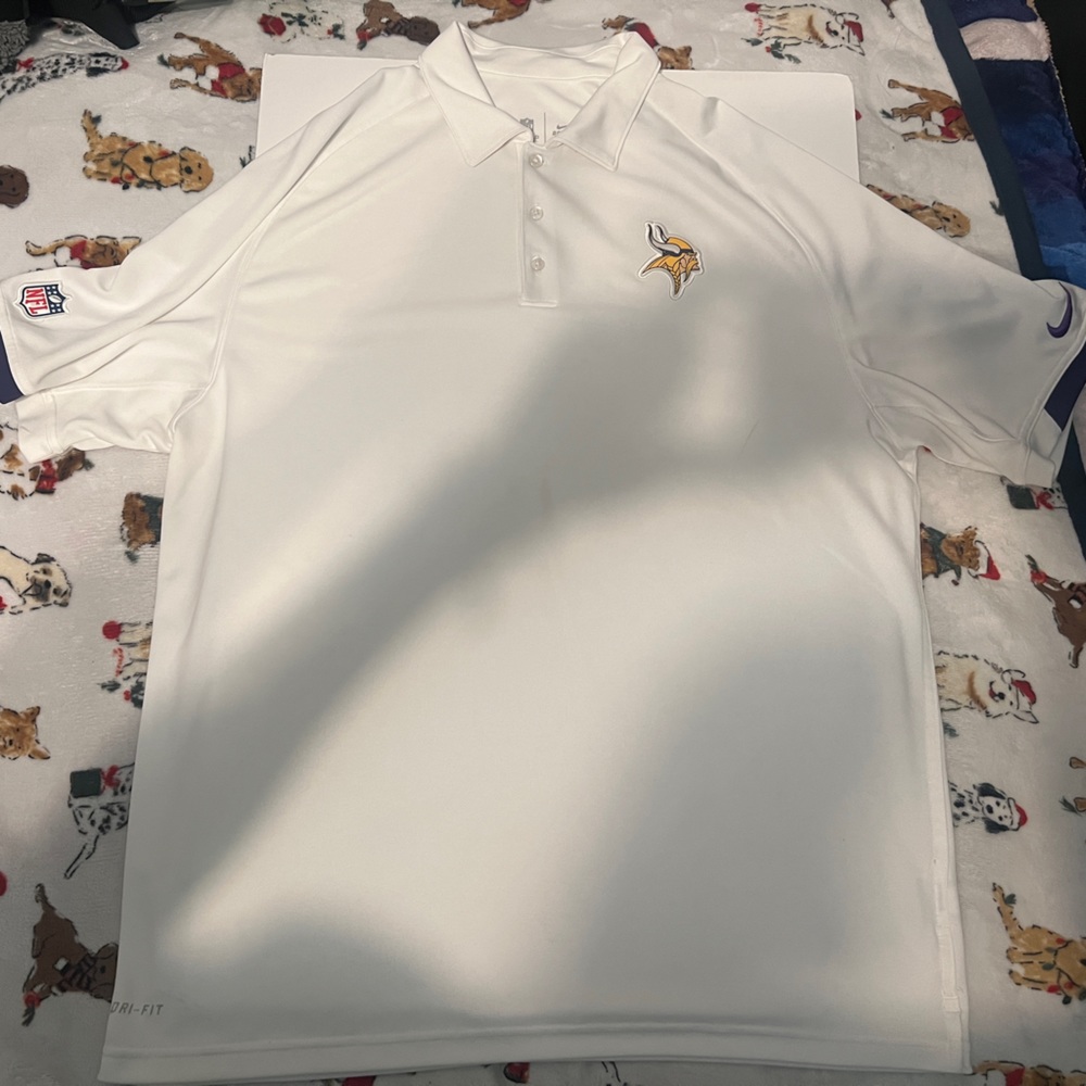 Men's Nike White Minnesota Vikings Sideline Coaches Dri-FIT® Polo XL